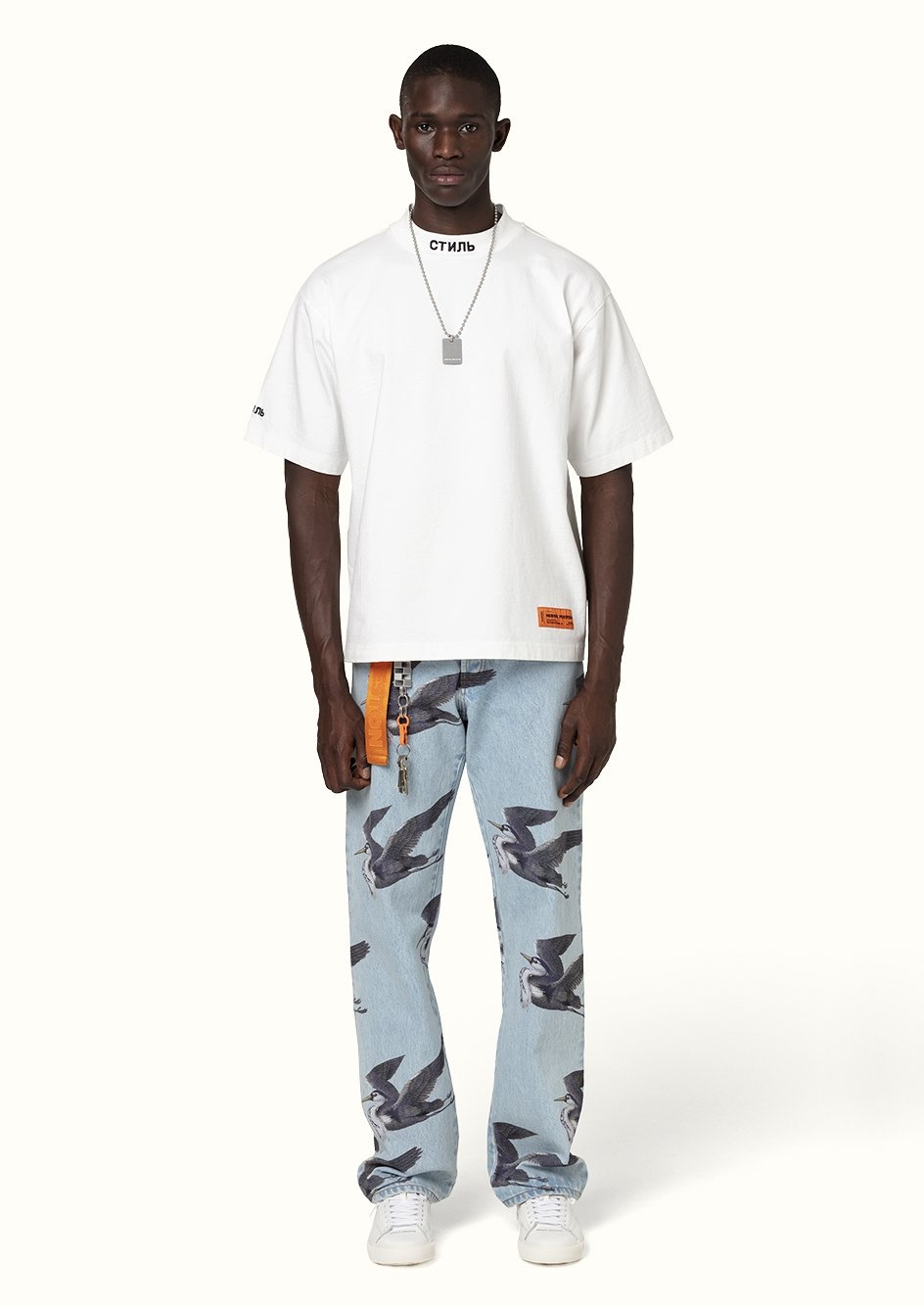 Heron Preston Round-necked Logo T-shirt In White