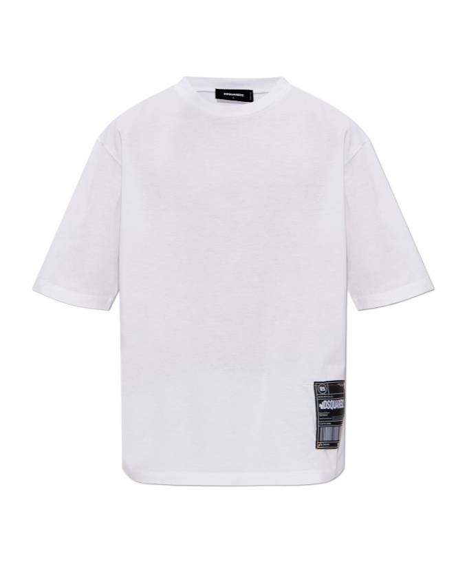 Dsquared2 Logo Patch Crewneck T-shirt In White