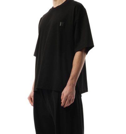 Wooyoungmi Black T-shirt With Maxi Print On The Back In Black