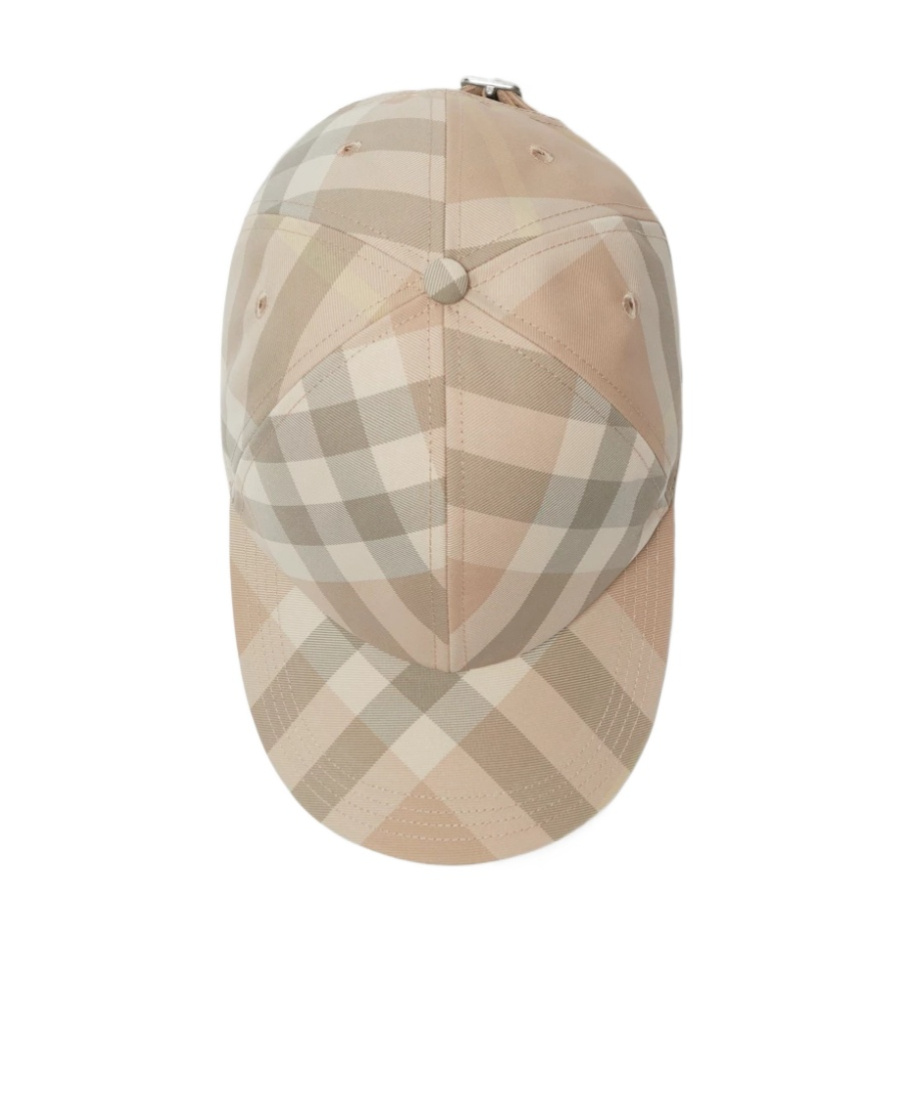 Burberry Check-pattern Eyelet-detailing Cap In Nude