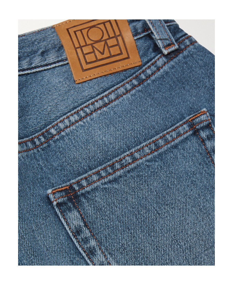 Totême Twisted Seam High-rise Straight-leg Organic-denim Jeans In Blue