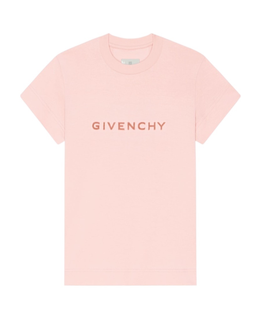 Givenchy Flocked-logo T-shirt In Pink