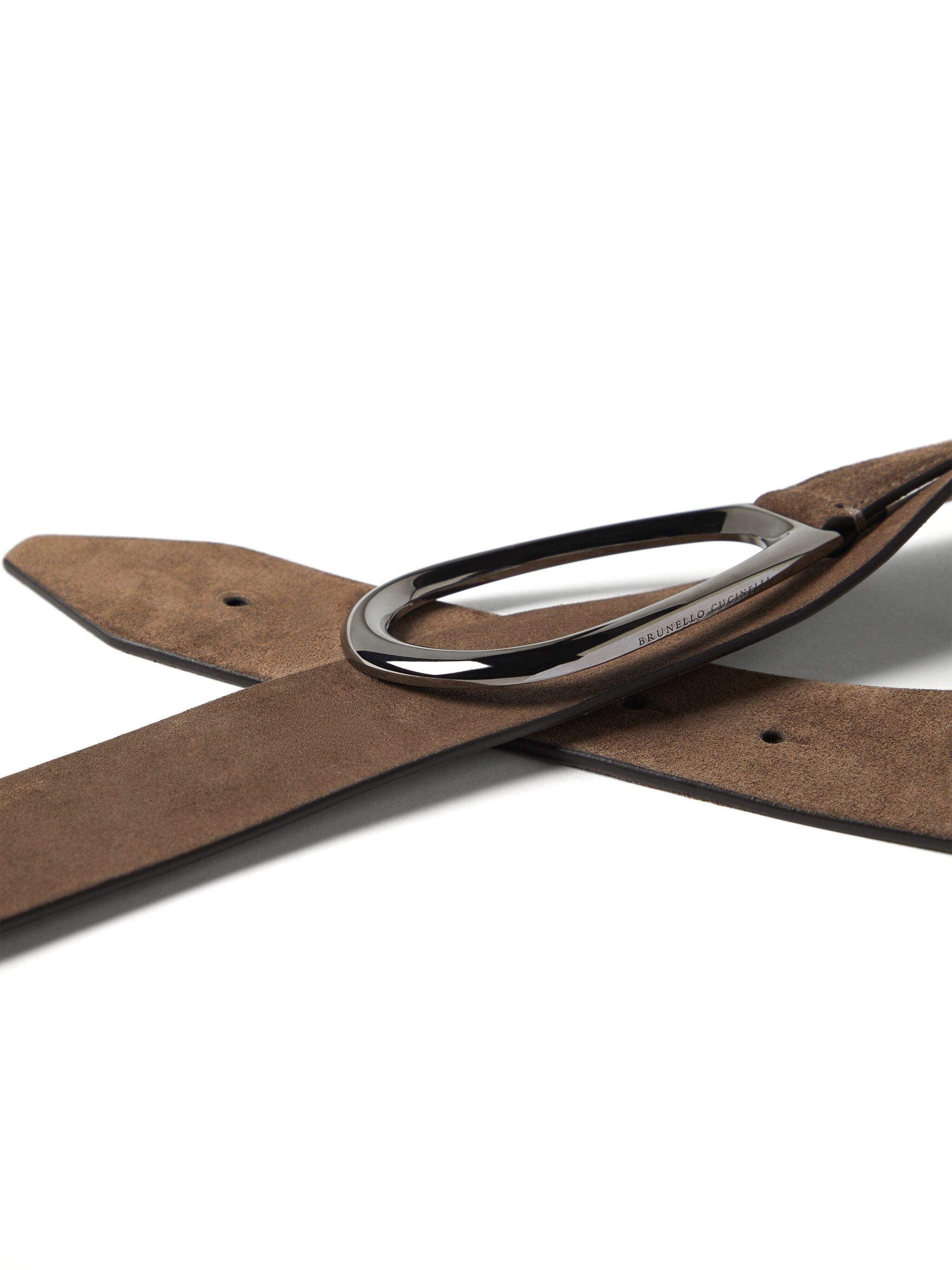Brunello Cucinelli Women's Calfskin Suede Belt In Brown