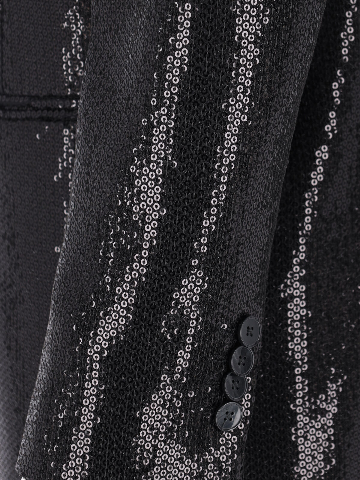 Lardini Double-breasted Sequin Blazer In Black