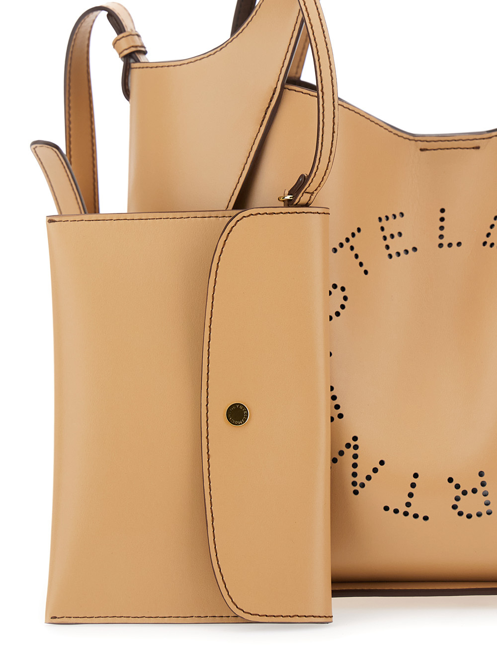 Stella Mccartney Stella Logo Top Handle Bag In Nude
