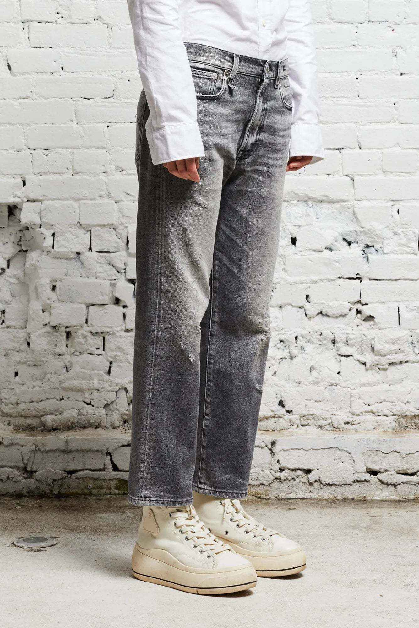 R13 Belt Ring Denim Trousers In Black