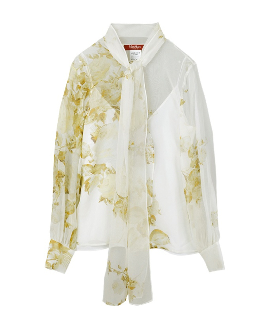 MAX MARA TWO-PIECE SET OF PRINTED BLOUSE