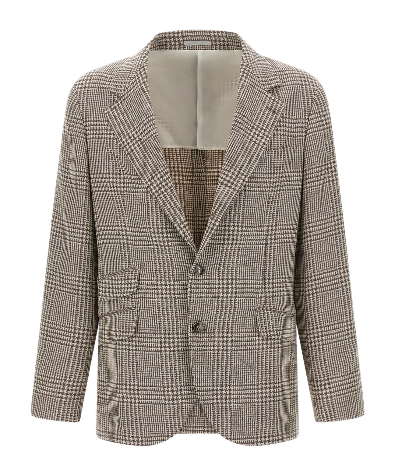 Brunello Cucinelli Houndstooth Check Single-breasted Blazer In Multi