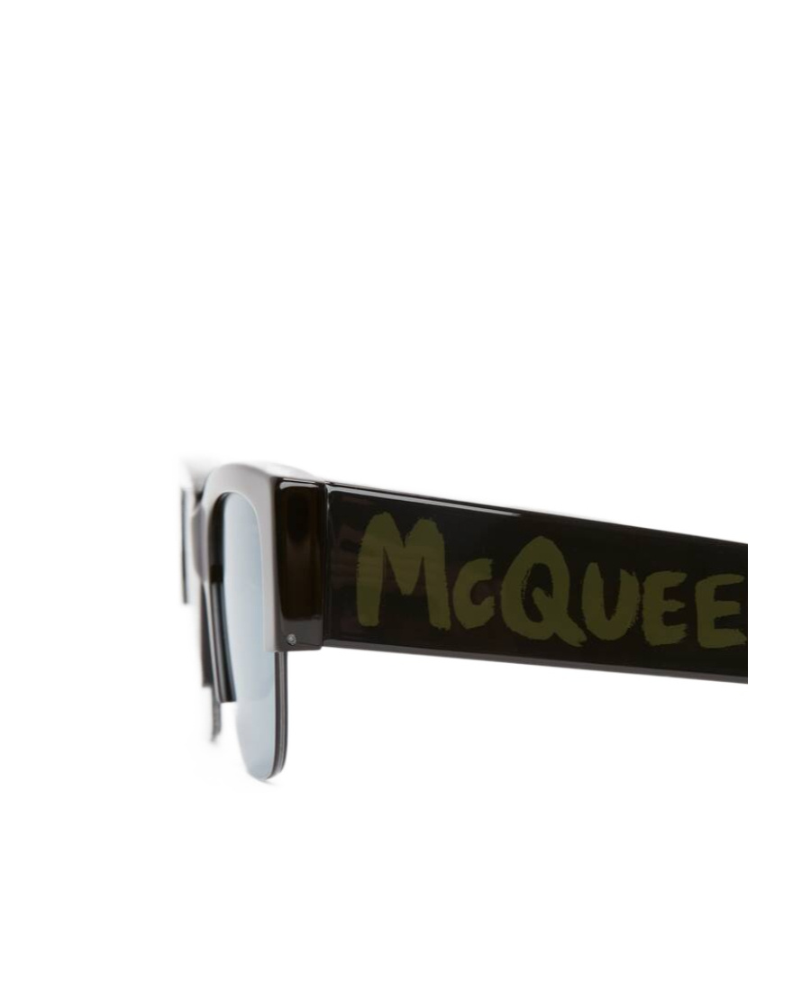 Alexander Mcqueen Sunglasses With Graffiti Logo In Black