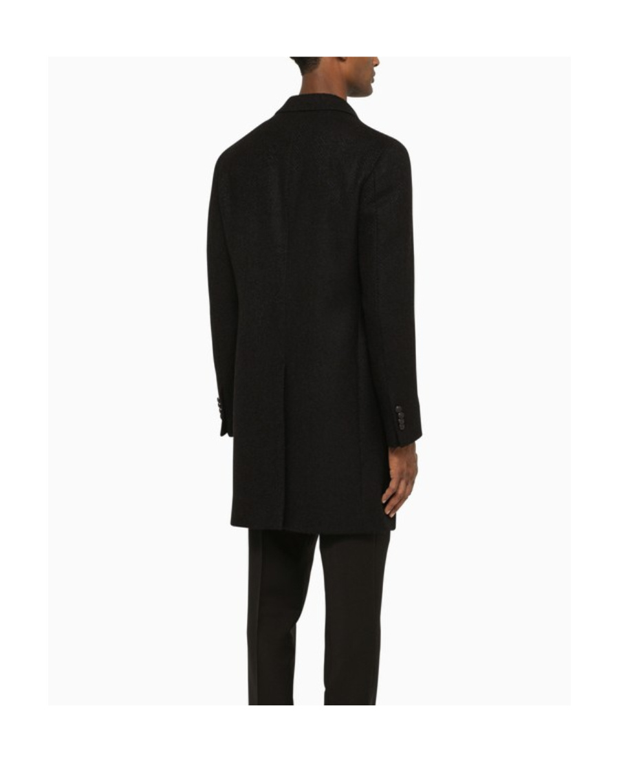 Tagliatore Long-sleeved Single-breasted Coat In Black