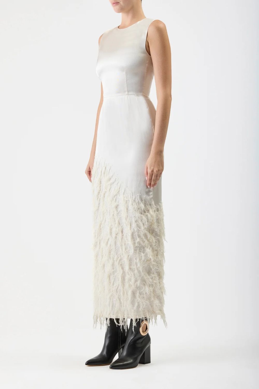 Gabriela Hearst Maslow Sleeveless Silk Maxi Dress In White