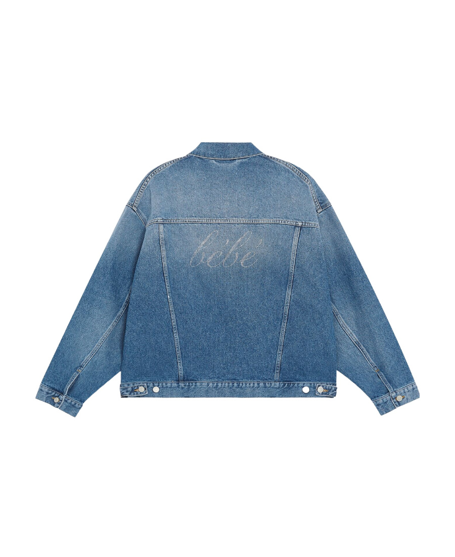 BALENCIAGA STRASS OVERSIZED DENIM JACKET 