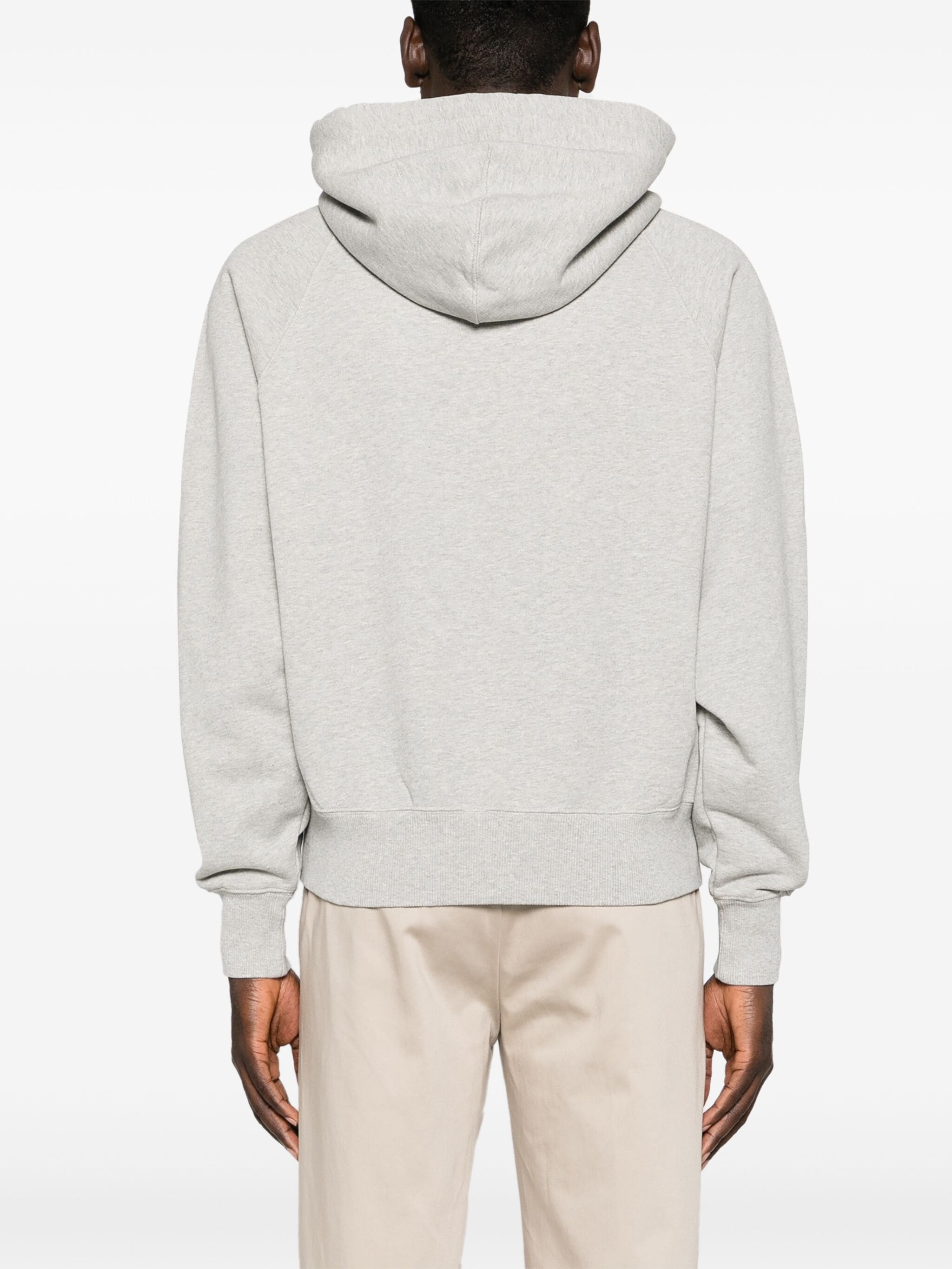 Ami Alexandre Mattiussi Ami De Caur-embroidered Cotton Hooded Sweatshirt In Grey