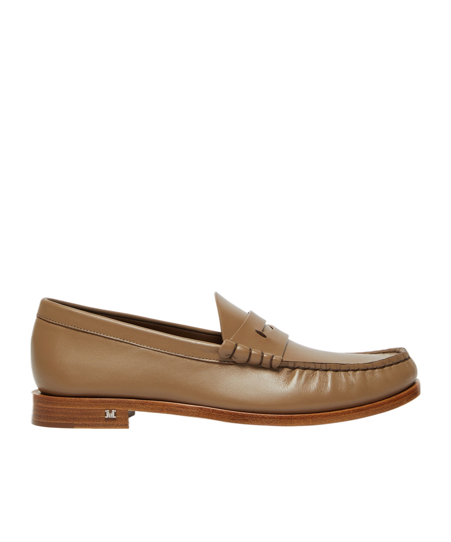 Max Mara Round Head Loafer Shoes In Coloniale