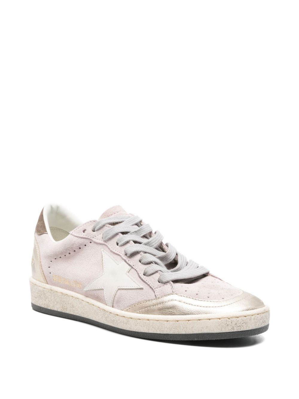 Golden Goose Ballstar Suede Upper Toe Tongue Heel And Spur Leather Star Sneakers Multicolor In White