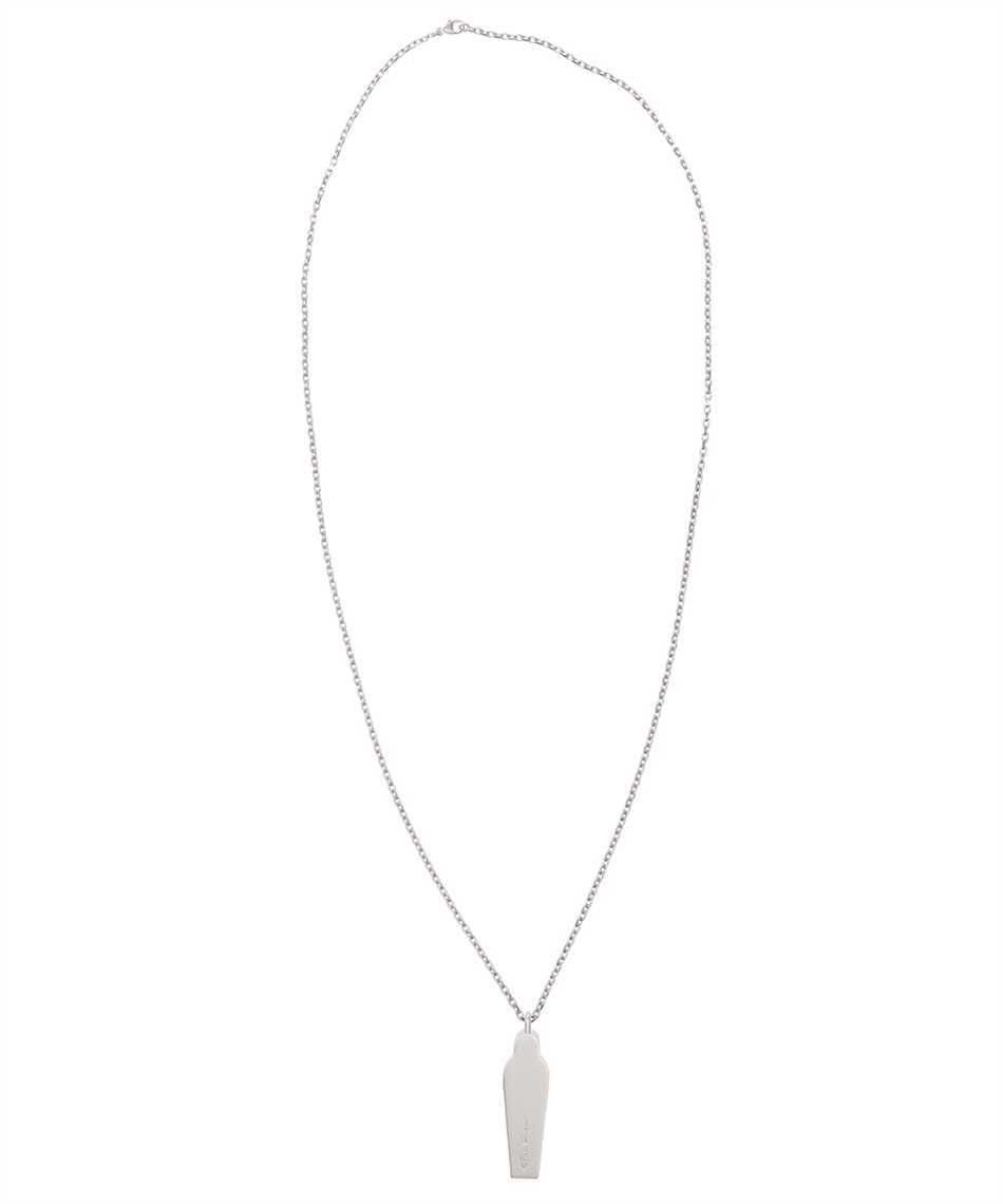 Rick Owens Logo-engraved Sarcophagus Charm Necklace In White