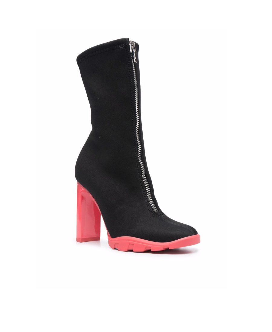 Alexander Mcqueen Black Neoprene Slim Tread Boots In Black
