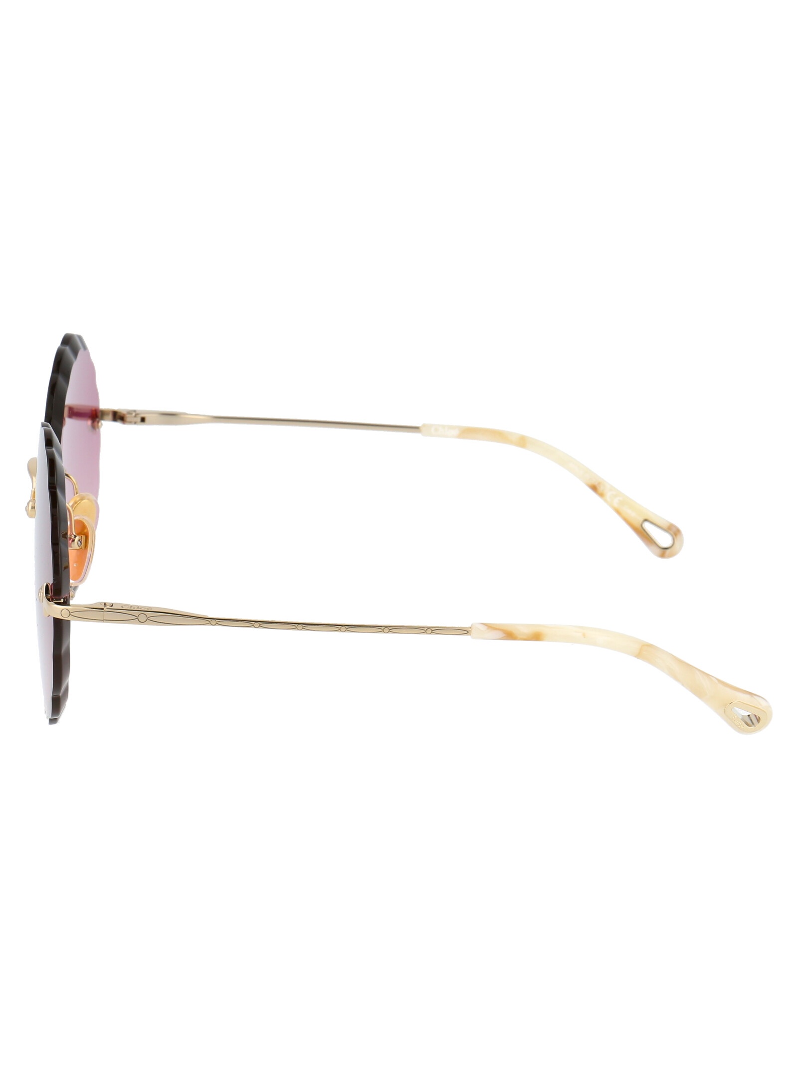 Chloé Rosie Round Frame Metal Sunglasses In Pink