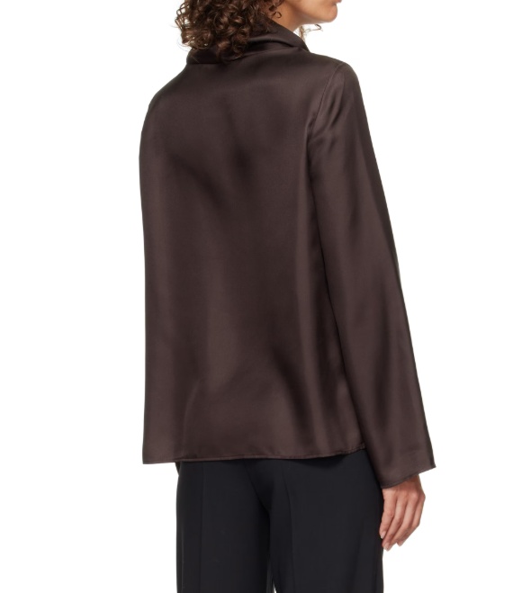 Loulou De Saison Brown Cyna Silk Blouse In Brown