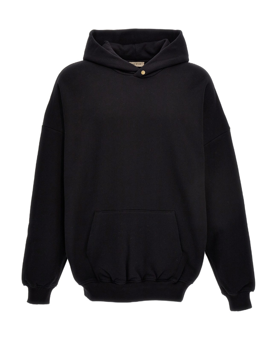 Fear Of God Black Sweatshirt With Hood And Dropped Shoulders In Cotton Blend Man