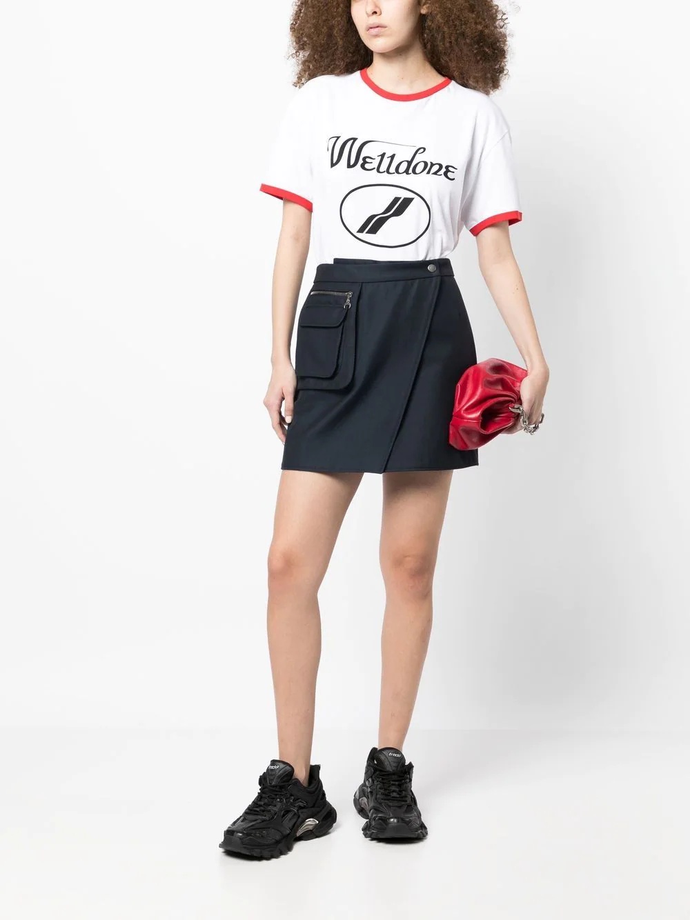 WE11 DONE LOGO-PRINT CREW-NECK T-SHIRT