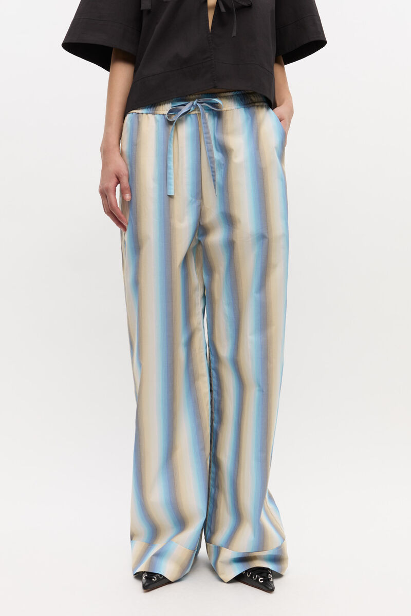 Ganni Ombre Stripe Elasticated Pants In Blue