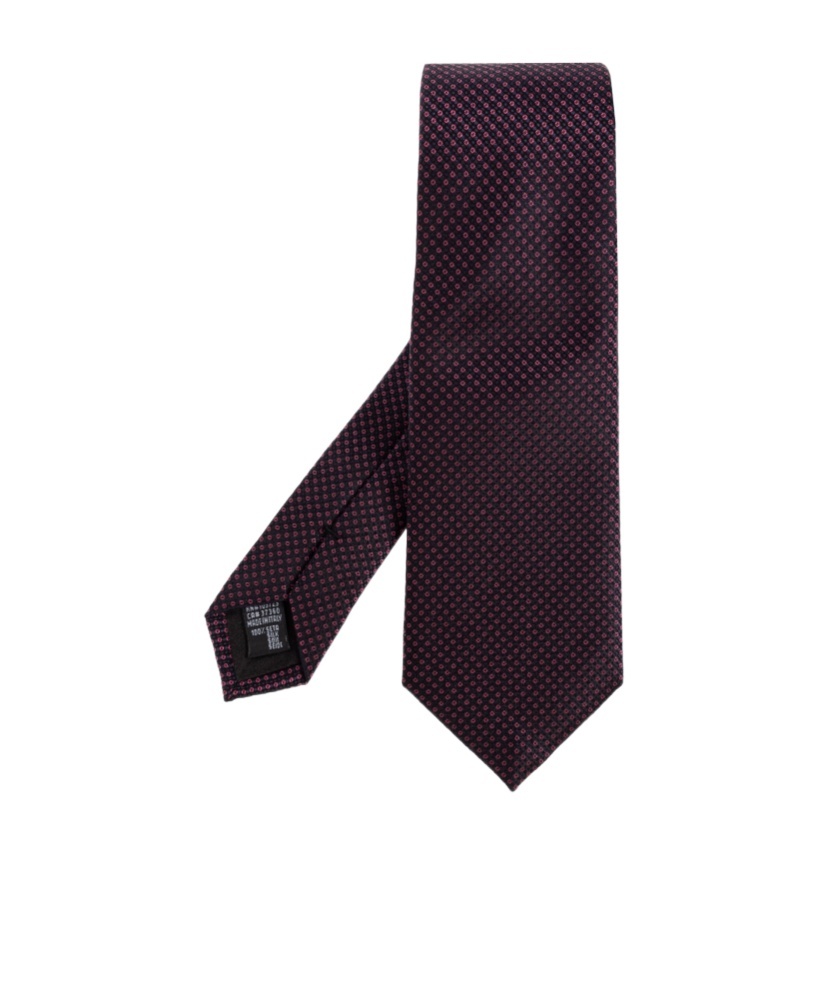 Giorgio Armani Micro-pattern Silk Tie In Blue