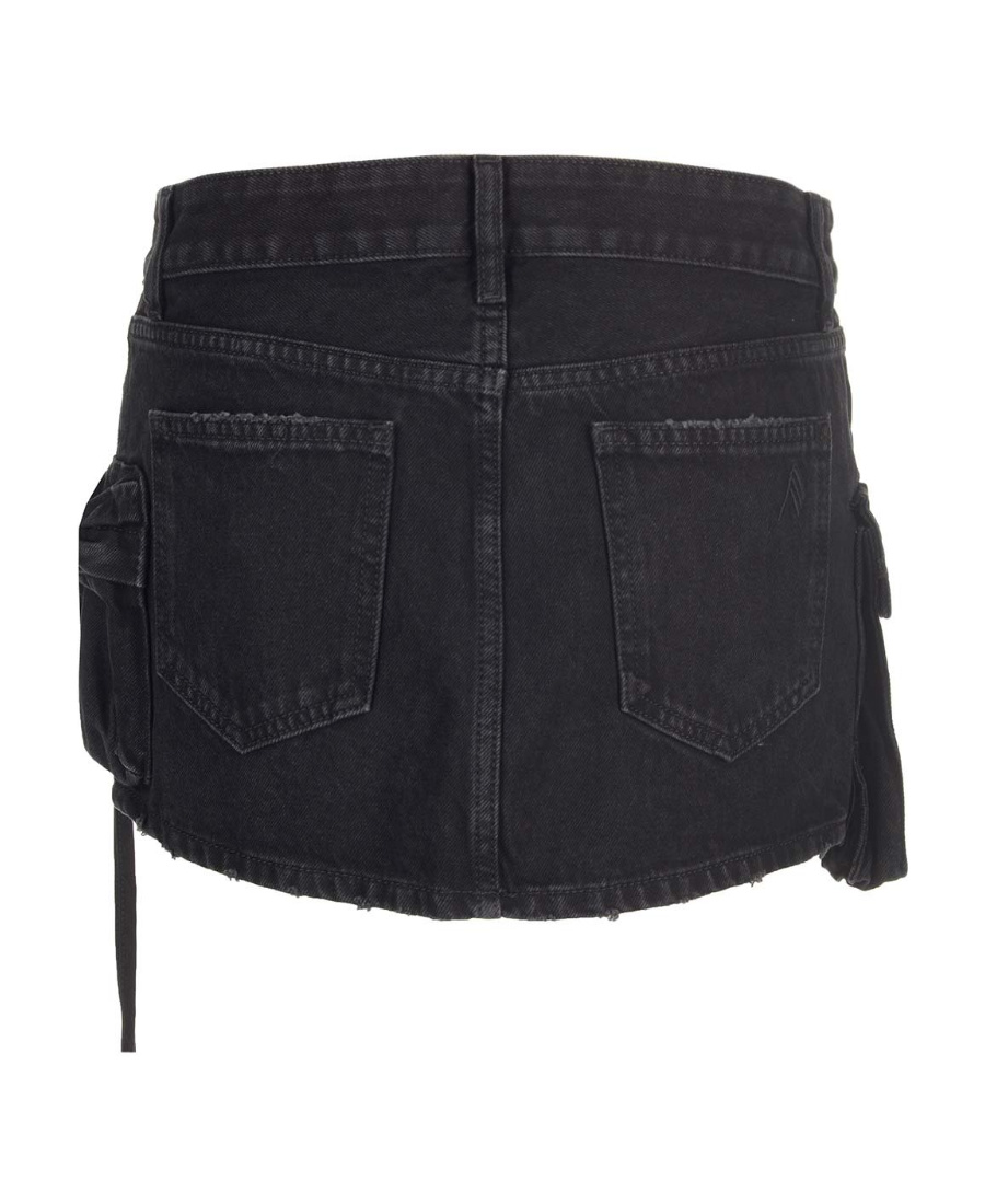 Attico 'fay' Black Mini-skirt With Oversized Cargo Pockets In Black