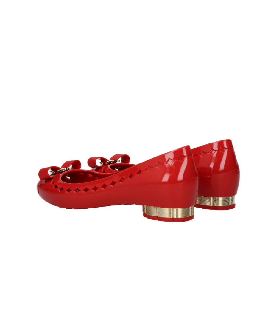 Ferragamo Butterfly Hollowed-out Detail Ballet Shoes In Red
