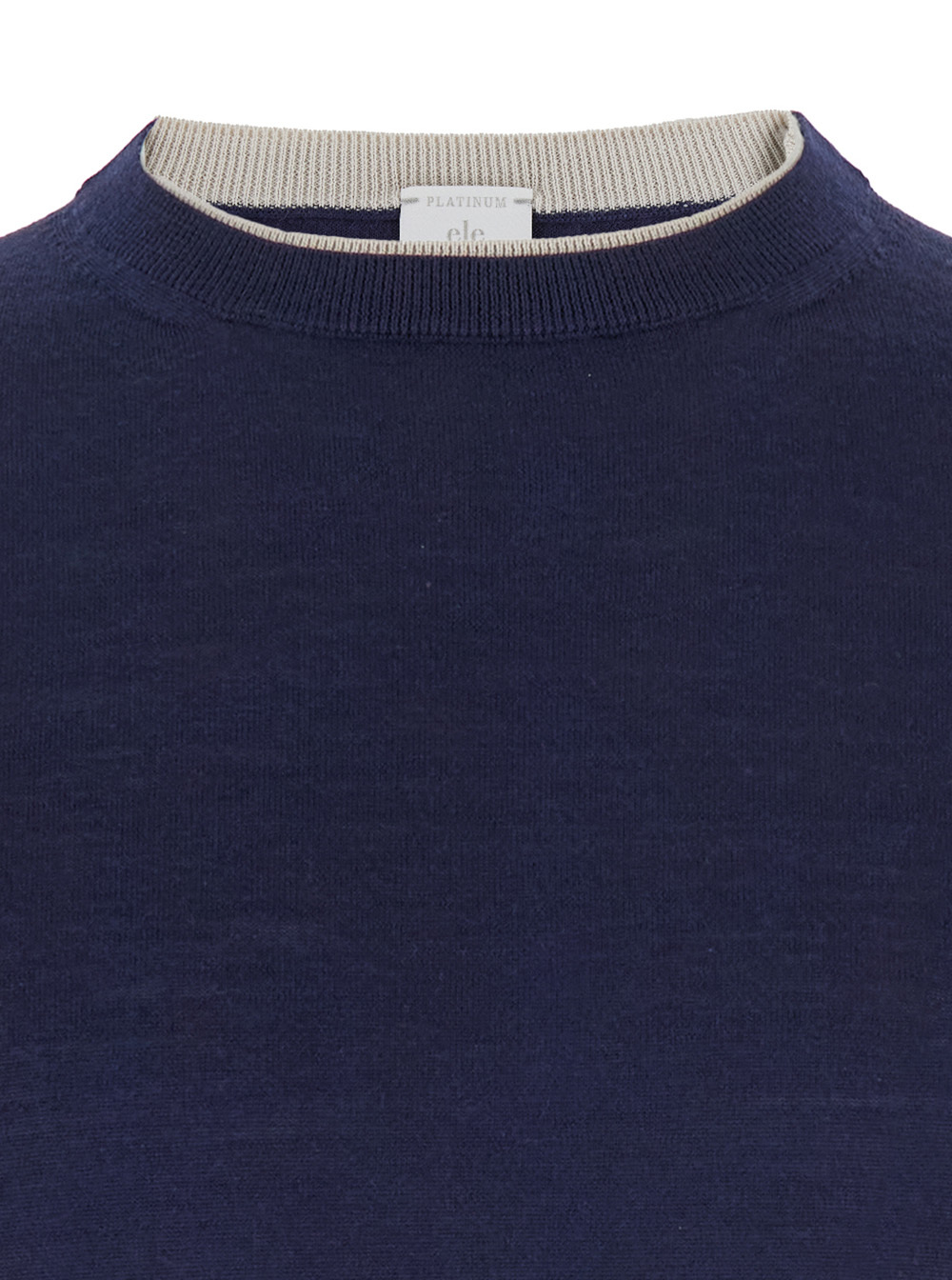 Eleventy Men Blue Crewneck Sweater In Wool And Silk Man In Blue