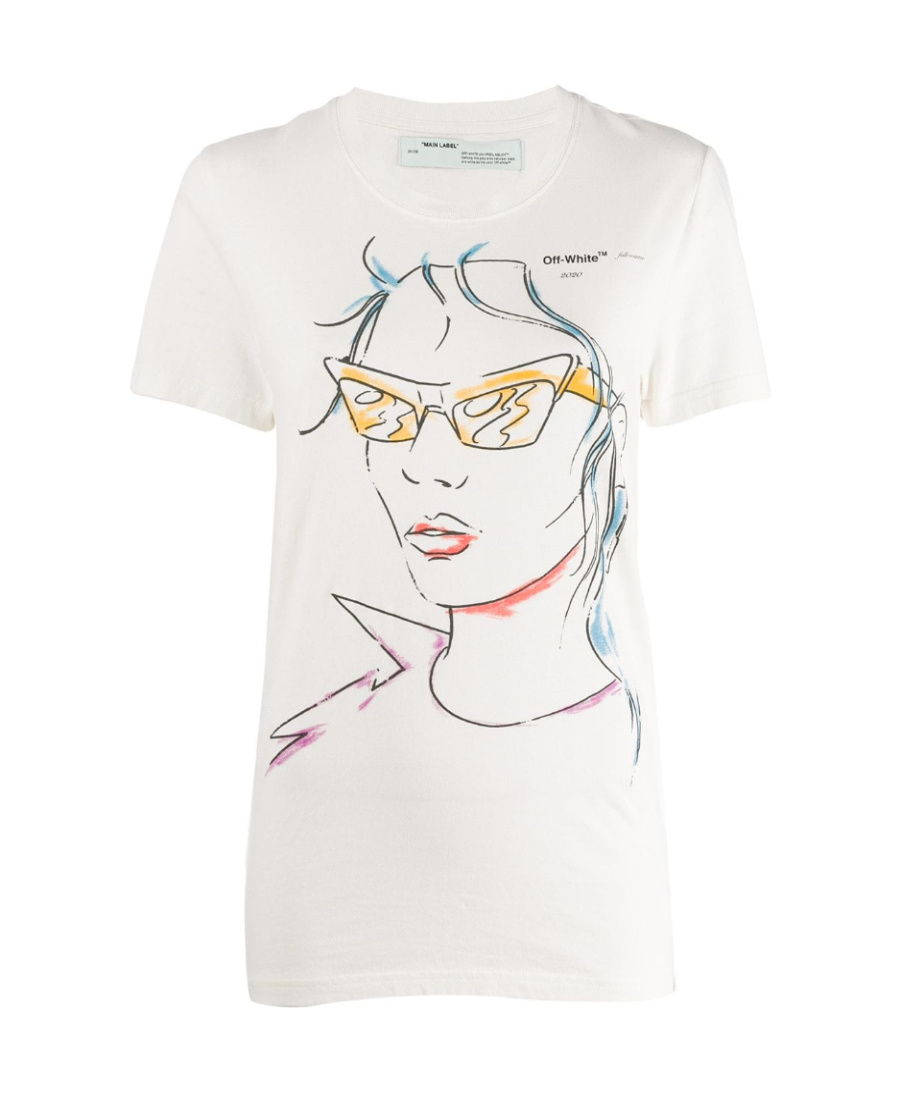 Off-white Logo Character Printed T-shirt In White
