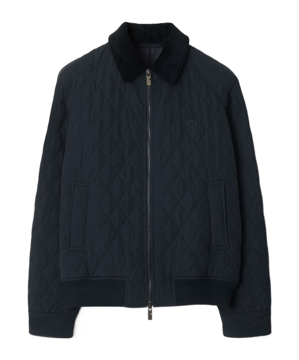 Burberry Logo-embroidered Padded Jacket In Black