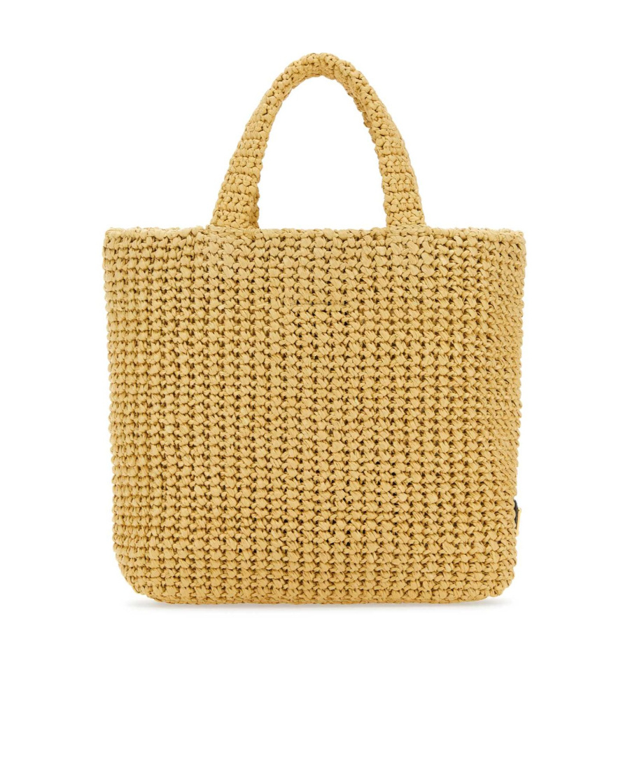 Shop Prada Logo Handbag In Nude