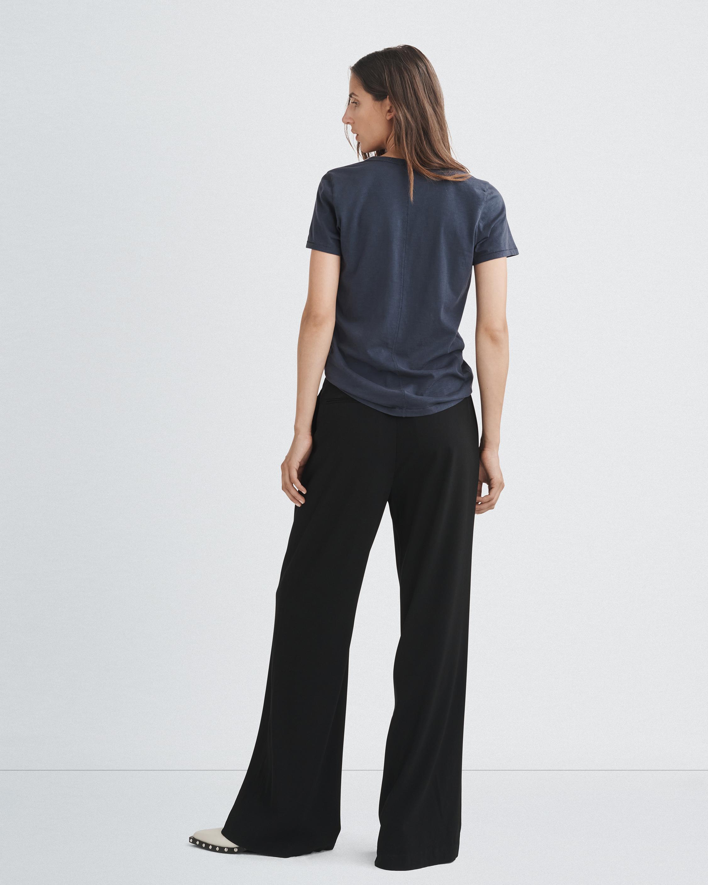 Rag & Bone The Slub V-neck Organic Pima Cotton T-shirt In Black