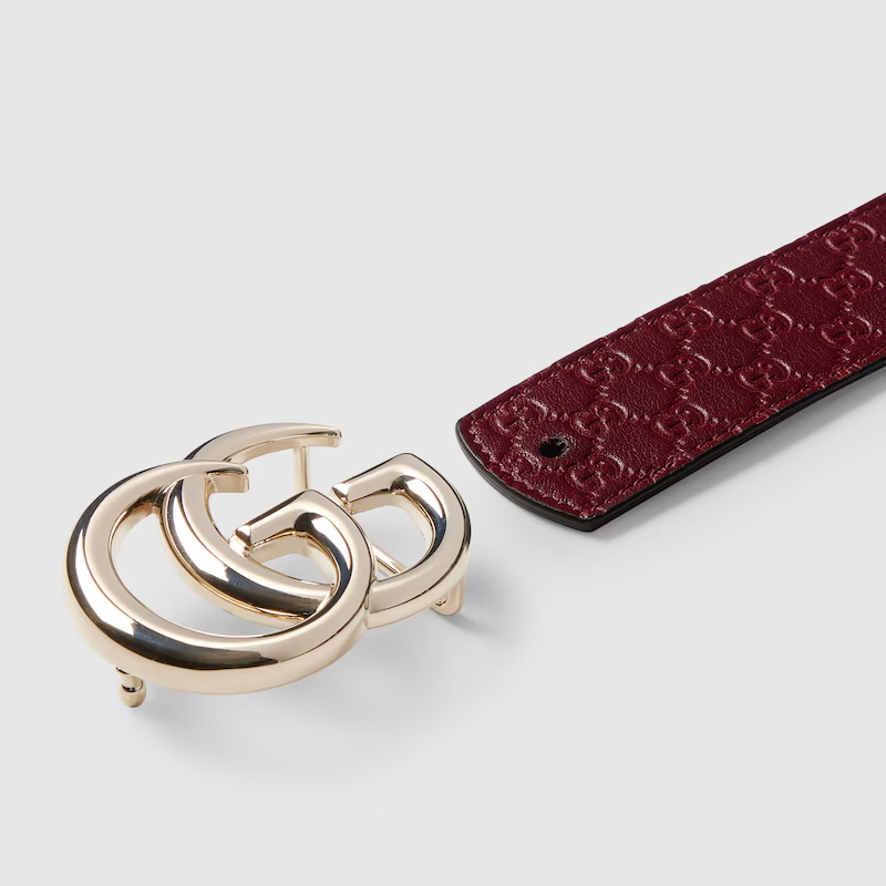 Gucci Reversible Gg Marmont Belt In Red