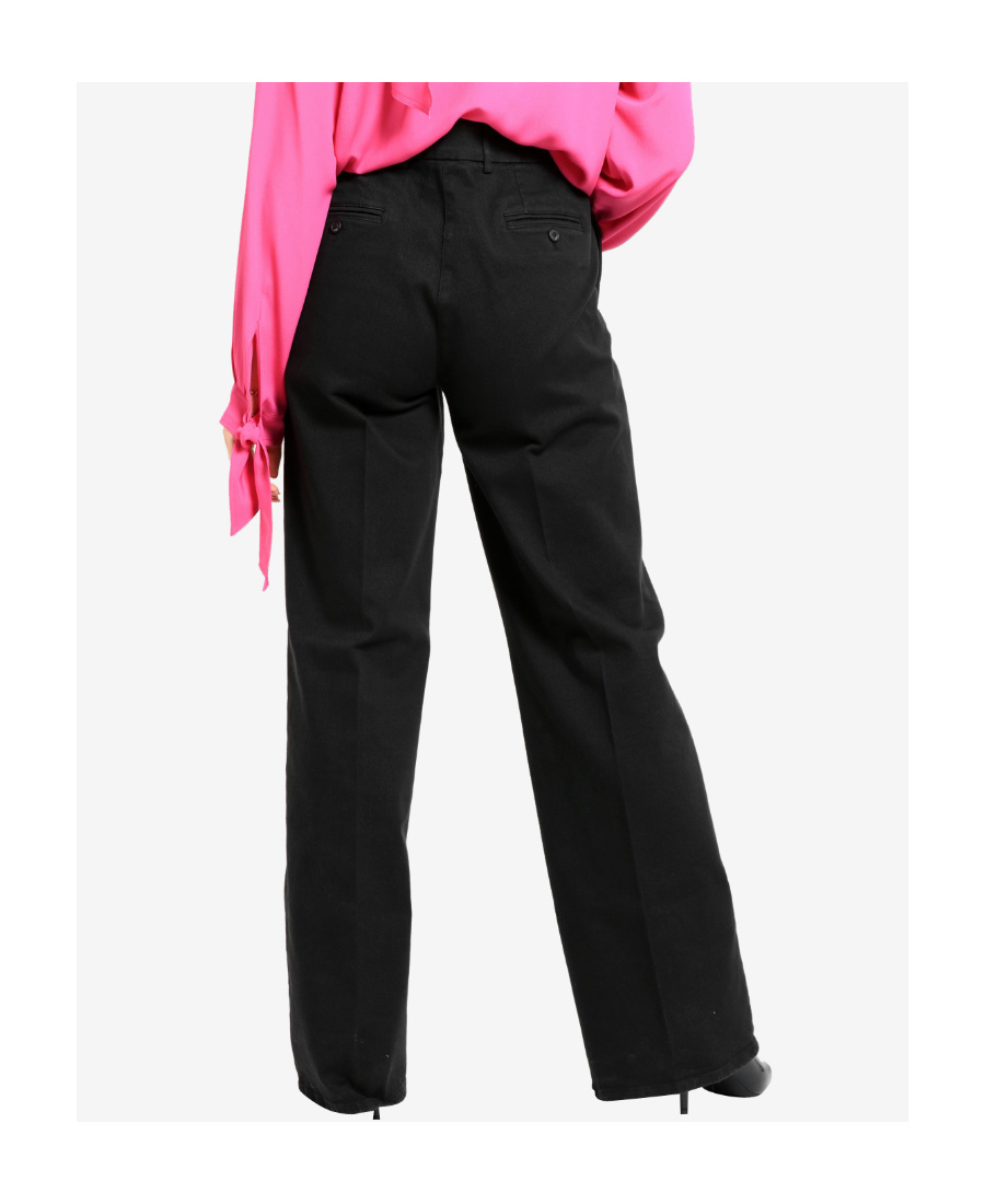 N°21 Belt Ring Button Casual Pants In Black