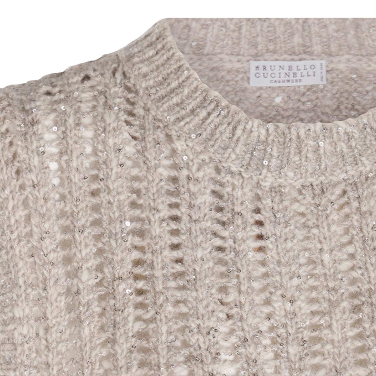 Brunello Cucinelli Cashmere Blend Sequin Embellished Crewneck Knitwear