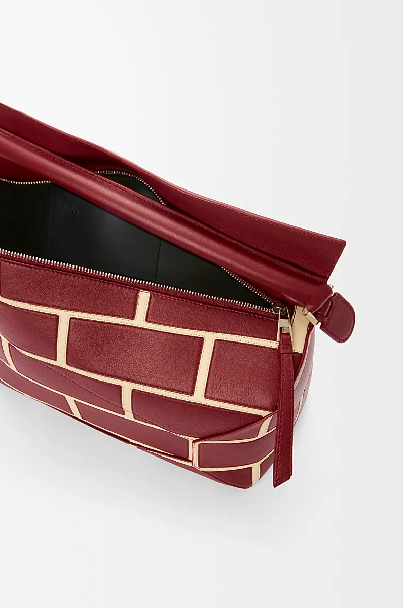 Loewe Large Puzzle Edge Shoulder Bag In Burgundy