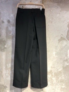 Ganni Pinstripe-pattern Wide-leg Trousers In Black