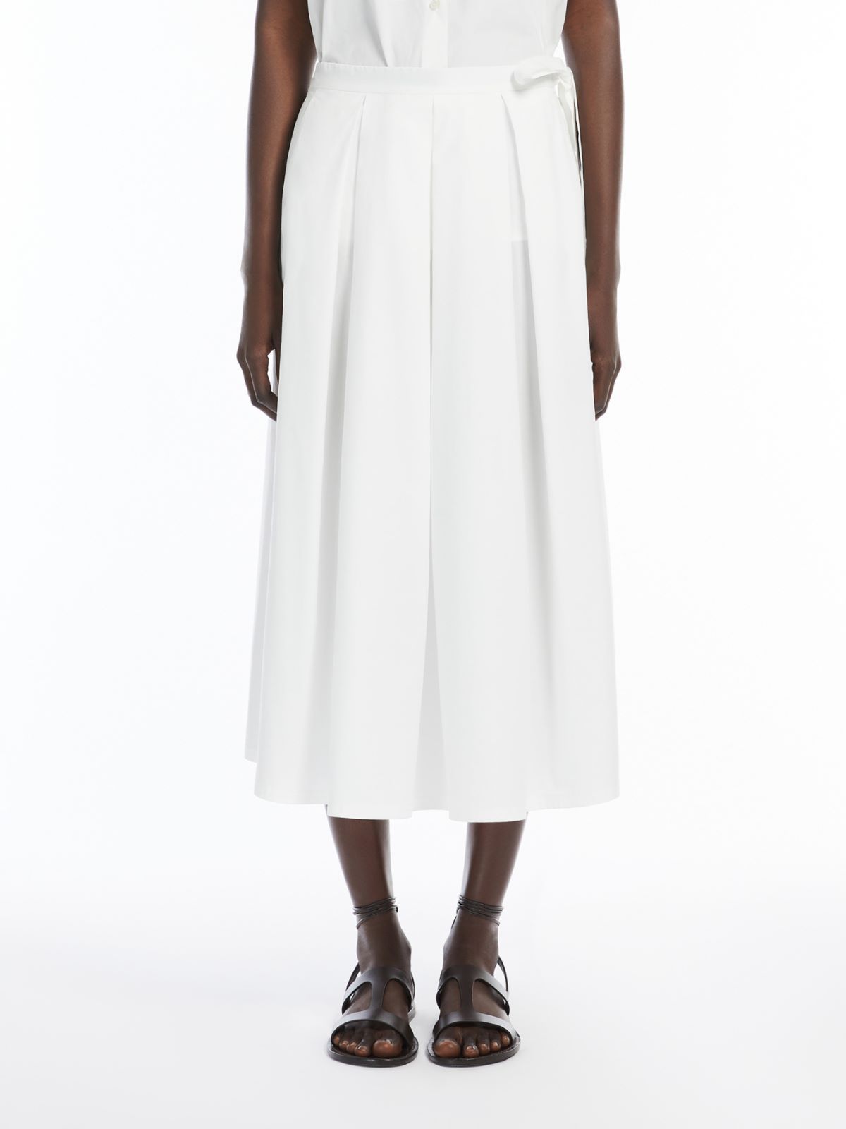 Weekend Max Mara High Waist Pleated Skirt In White