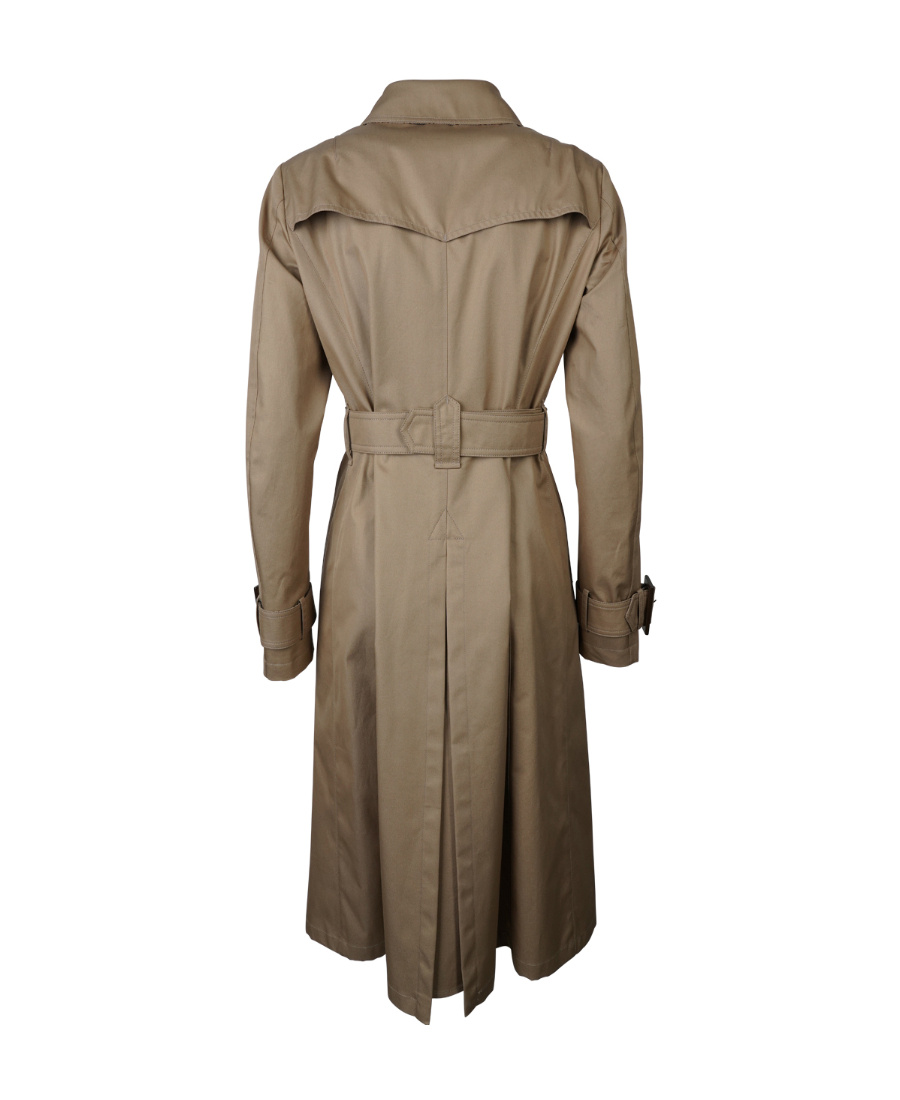 Herno Sand Cotton Gabardine Trench Coat In Gray