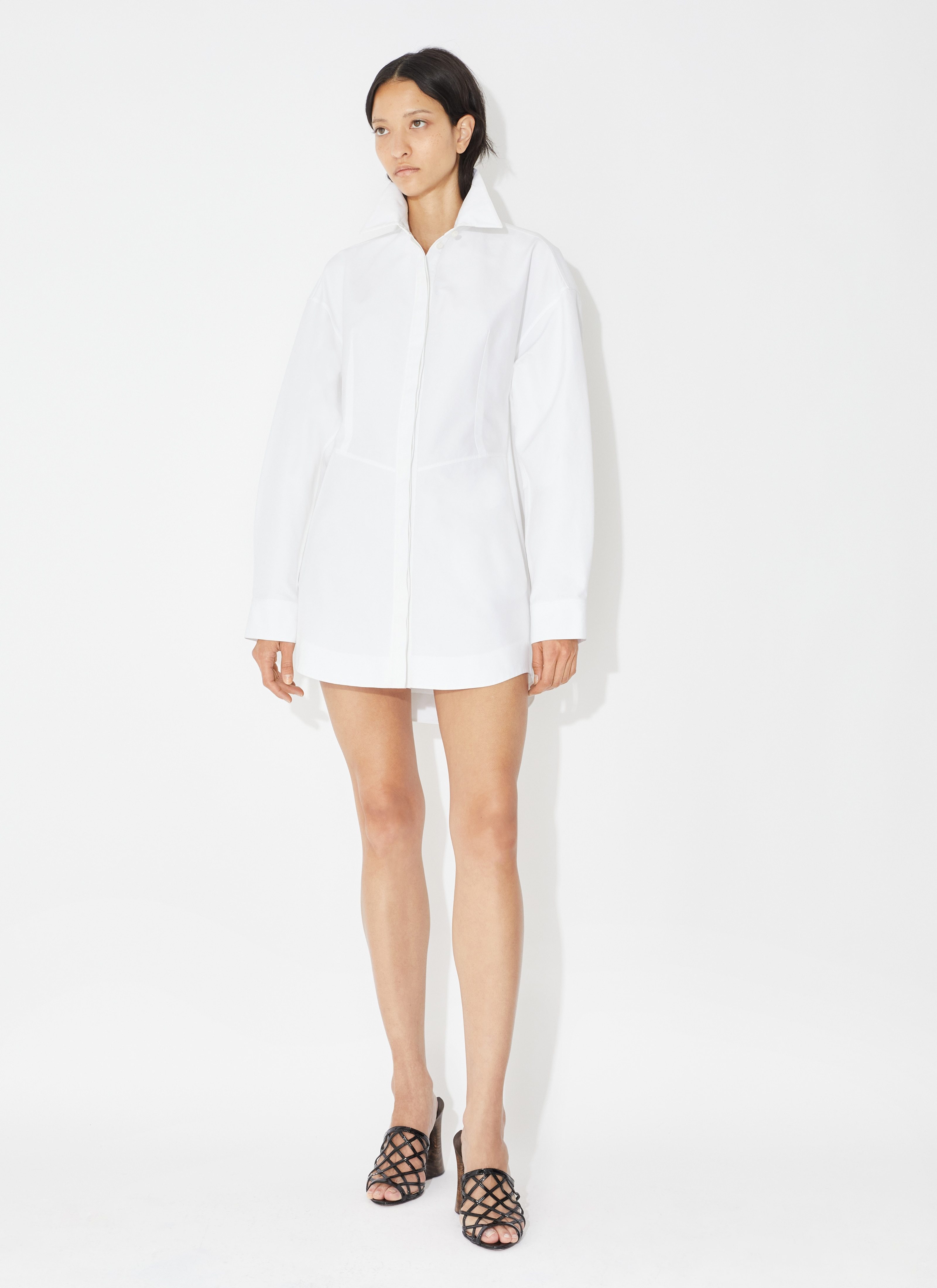 ALAÏA ALAÏA LONG-SLEEVED POPLIN SHIRT DRESS