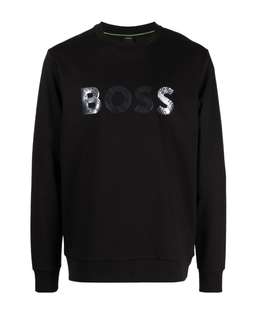 HUGO BOSS LOGO-PATCH LONG-SLEEVED COTTON SWEATSHIRT