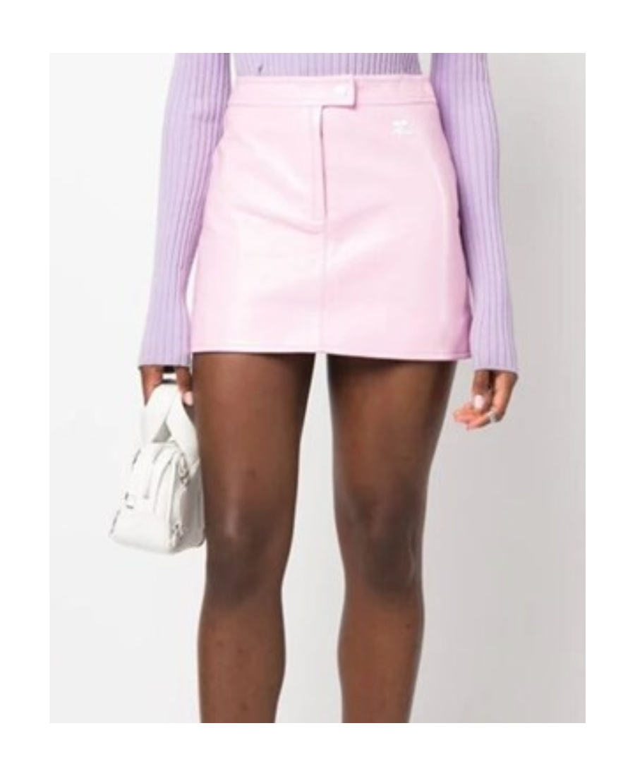 Courrèges Vinyl Mini Skirt In Pink