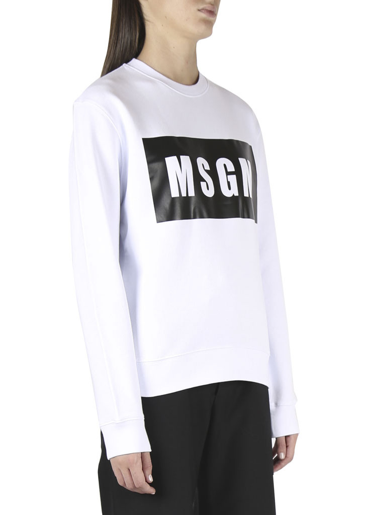 Msgm Printed French Cotton-terry Sweatshirt In White