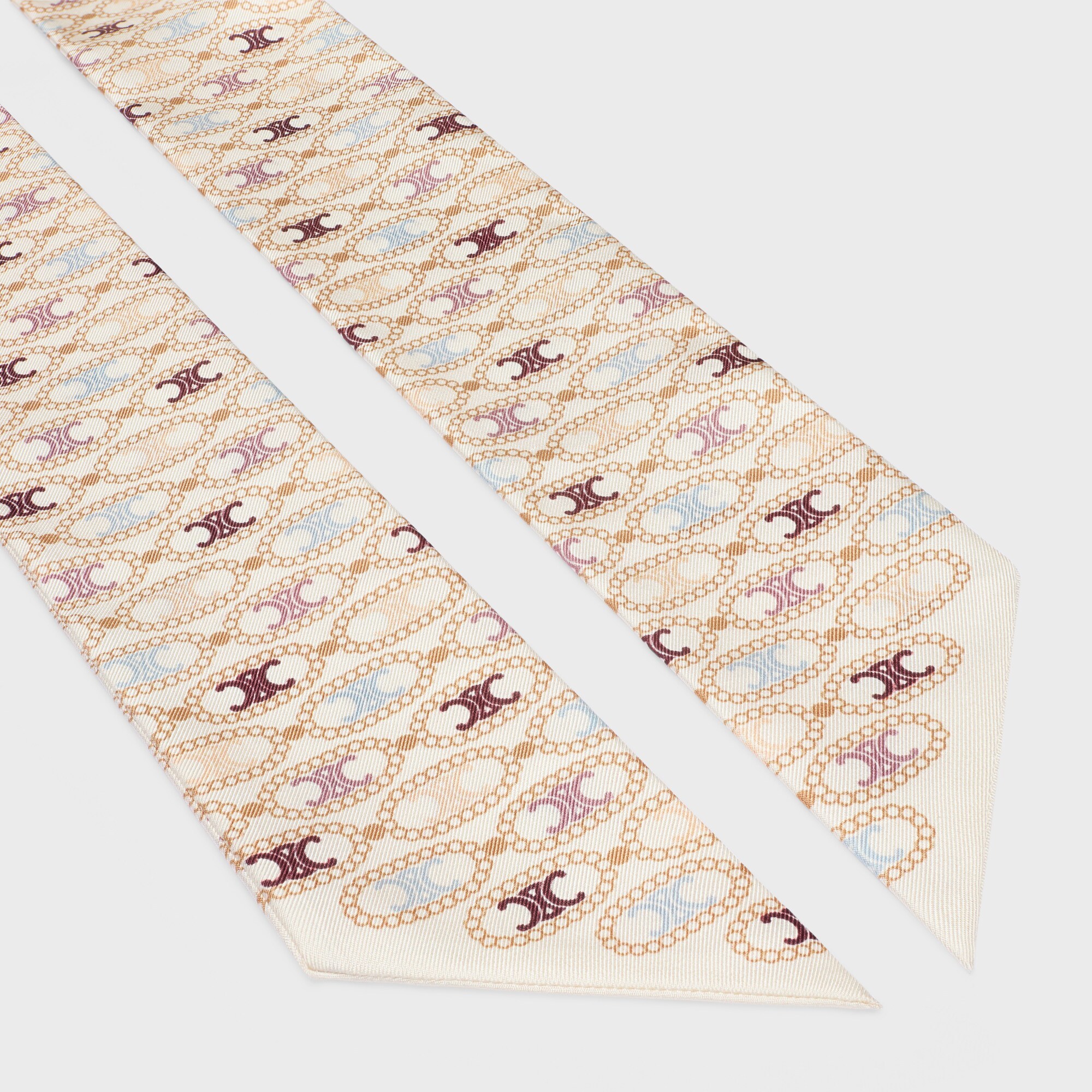 Celine Lavalliere In Triomphe Silk Twill In Vanilla/multicolor
