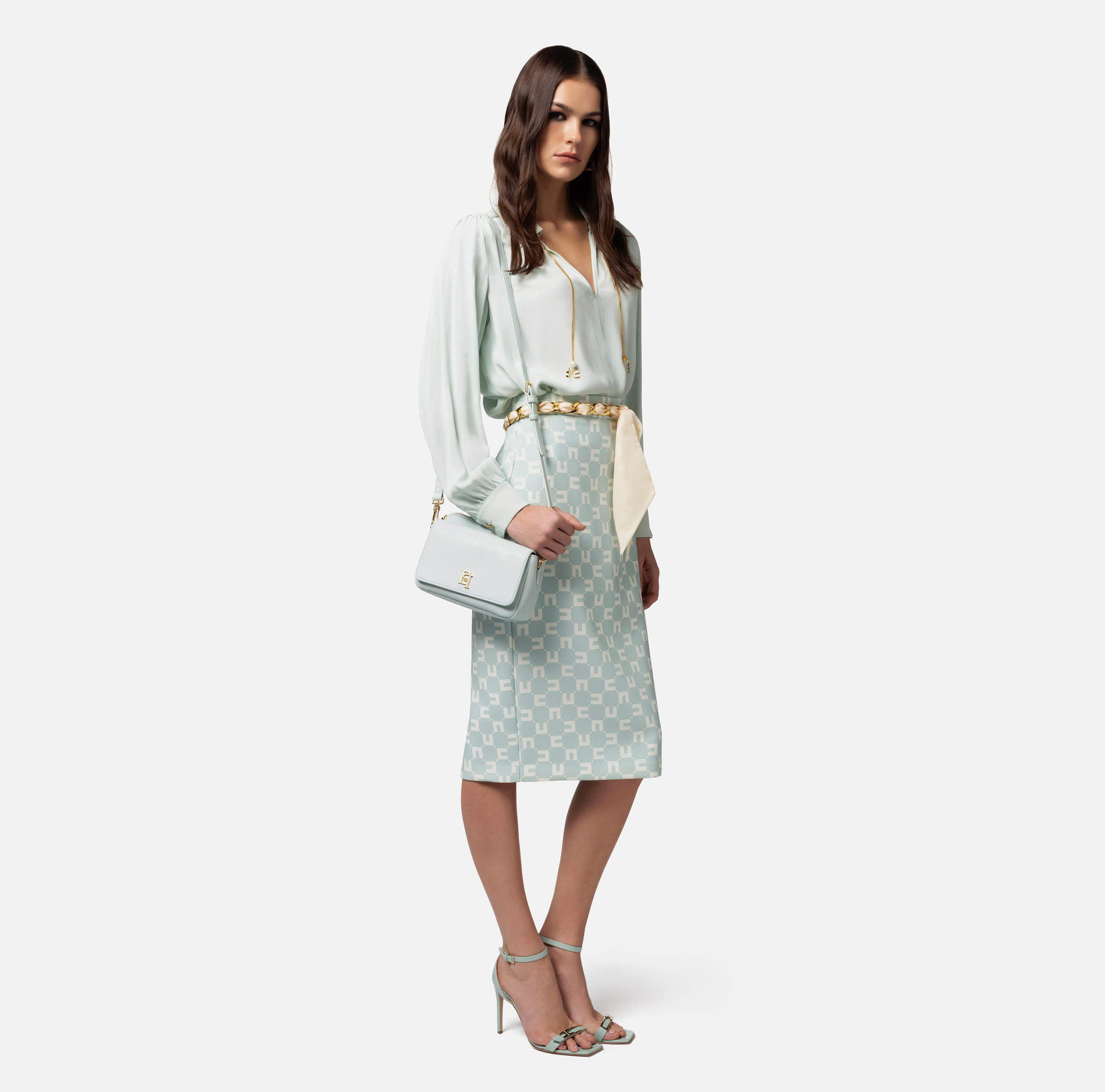 Elisabetta Franchi Viscose Shirt In Gray