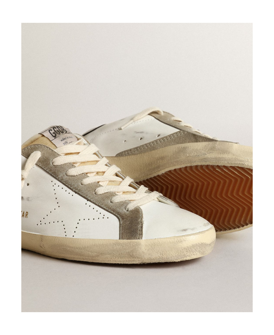 Golden Goose Distressed Leather Low Top Sneakers In Neutral