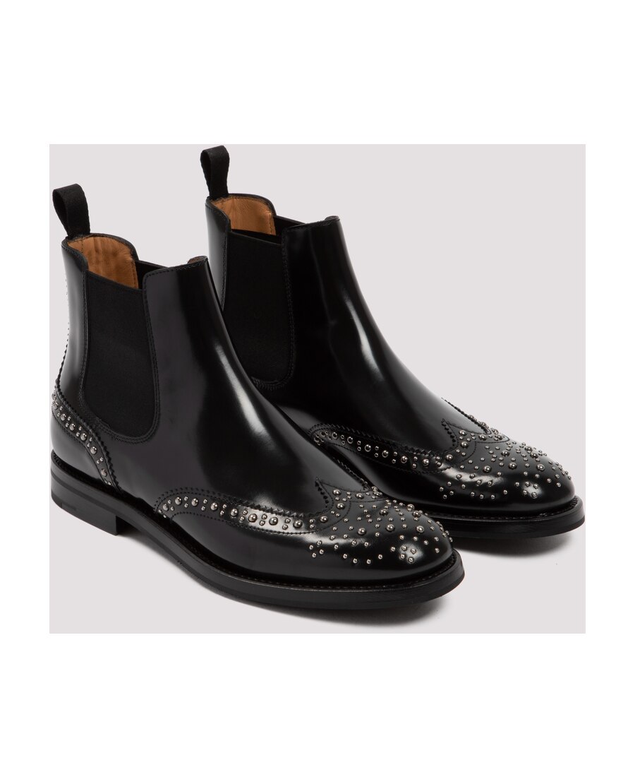 Shop Church's Stud Detailed Ankle Boots In Black