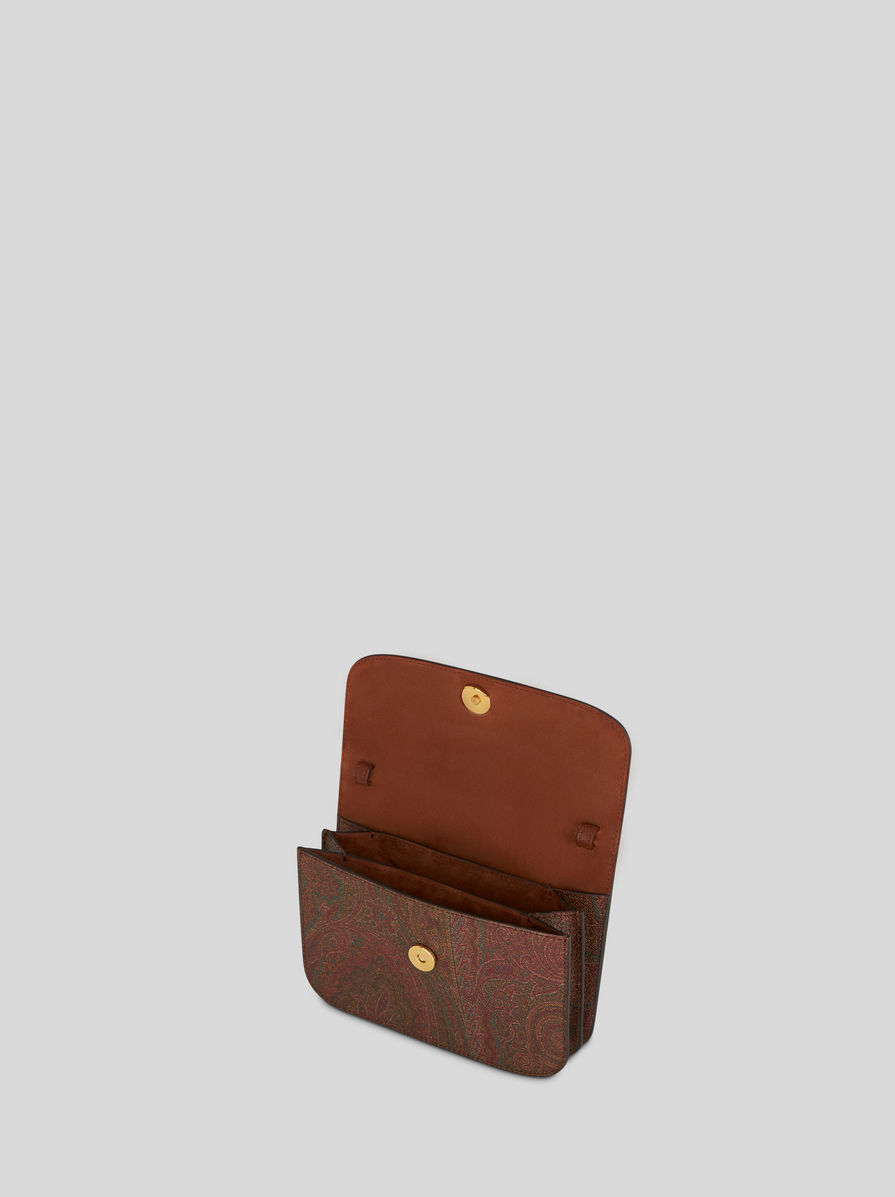 Etro Essential Canvas And Leather Small Bag In Brown